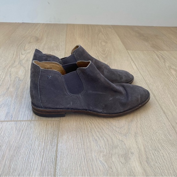 Trask Gray Leather Suede Ankle Boots - Picture 1 of 6